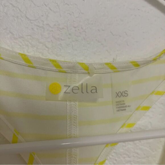 Zella Striped Yellow White Athletic Racerback Tank top size XXS - Picture 3 of 6